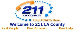 211 la county - Families can rely on 211 LA to connect them with the FSCs, the primary full service housing agencies for homeless families in LA County. 211 LA has contracts with more than 25 motels to meet the crisis housing needs of our homeless family callers, and can provide referrals to additional services such as food pantries, employment support …